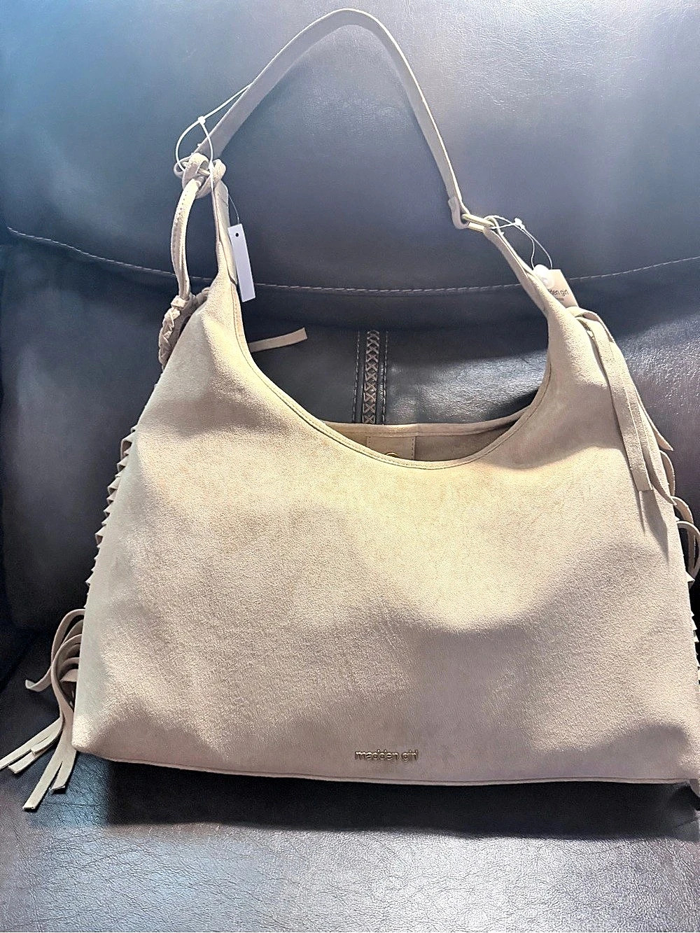 Madden Girl Fringe Shoulder Bag in Beige